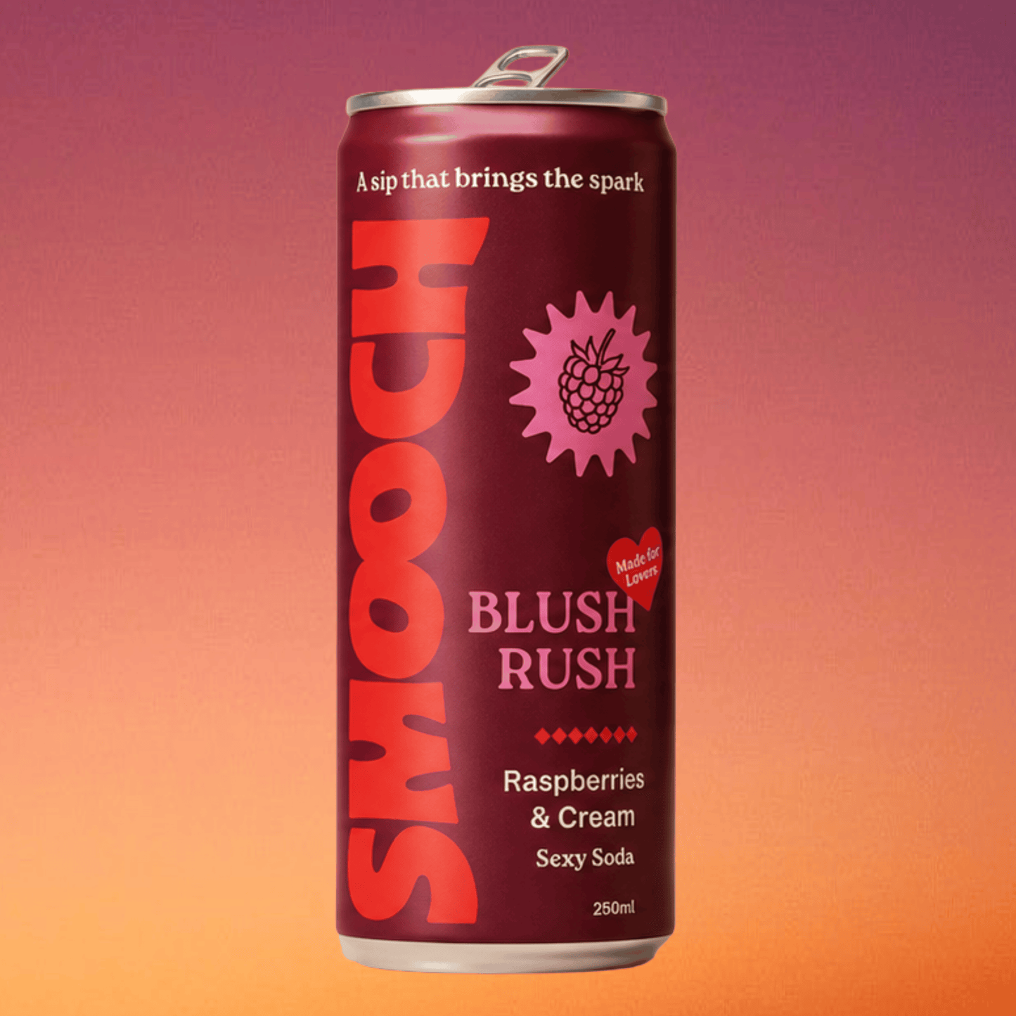 BLUSH RUSH (Raspberries & Cream Functional Soda)