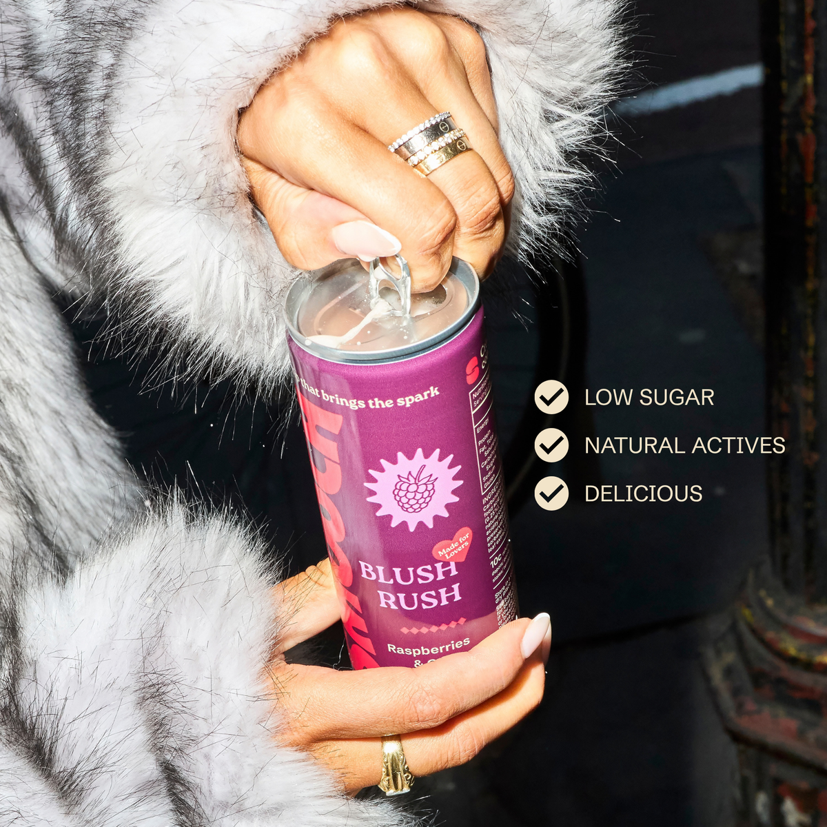 BLUSH RUSH: Raspberries & Cream Functional Soda